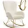 Tectake Schaukelstuhl 70 x 100 x 93 cm Bouclé Creme/Gold