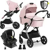 hauck 4in1 Kinderwagen-Set Vision X Trio Set - inkl. i-Size in rosa,silber | Gr.: onesize