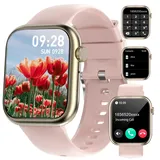 fitonyo Smartwatch Damen mit Telefonfunktion, 1,83" Zoll Touch Screen Smart Watch,110+ Sportmodi Schlafmonitor Pulsuhr,IP68 Wasserdicht Uhr,Fitness Tracker Sportuhr Smartwatch für iOS Android,Rosa