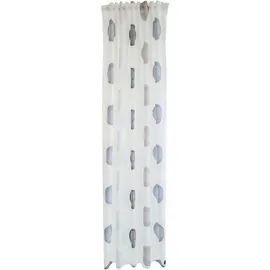 Homing Vorhang HOMING "Kaleo" Gr. 1, weiß (weiß, grau), B:140cm H:245cm, Scherli, Polyester, Gardinen, Vorhang mit verdeckten Schlaufen Kaleo weiß/grau 140x245cm