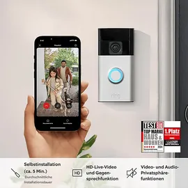 Ring Video Doorbell Akku Nickel Matt