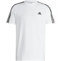 Adidas Herren Essentials Single Jersey 3-Stripes Tee, White/Olive Strata, M