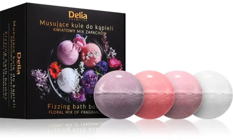 Delia Cosmetics Fizzing Bath Bombs Floral Mix Geschenkset für das Bad 4x100 g