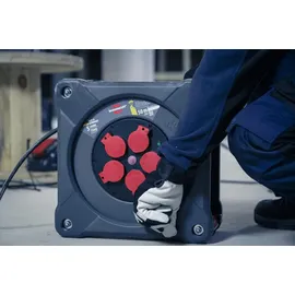 Brennenstuhl Kabeltrommel 50m Professional KA 5100 5 IP44, 50 m Kabel 5 Steckdosen, schwarz, Schutzkontakt-Stecker