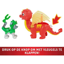 Spin Master PAW PATROL, Rescue Knights Rocky und Dragon Flame Actionfiguren-Set, Spielzeug geeignet für Kinder ab 3 Jahren