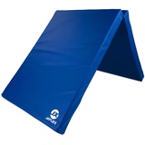 Jeflex – Blaue klappbare Weichbodenmatte & Turnmatte 1 Mal klappbar - 200 x 70 x 8 cm - MADE IN GERMANY/Gymnastikmatte tragbar/platzsparende Fitnessmatte & Spielmatte für Kinderzimmer