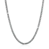 KUZZOI Silberkette Herren Glieder Königskette Massiv 925 Silber schwarz 50