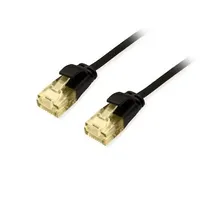 Equip 62690007101 Slim-Patchkabel, Cat.6A, U/UTP, 0.15m, Schwarz