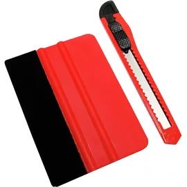 GARDINIA Rakel + Cutter Set für Fensterfolie, Rot