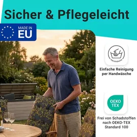 nyvi Hochlehnerauflage 6 St. grau kariert