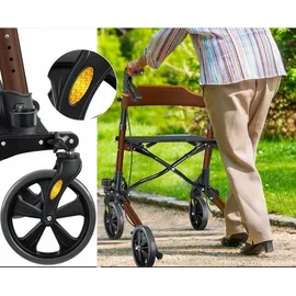 Kesser Leichtgewicht Rollator faltbar mit Sitz Braun