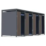 FM-SOLAR Mülltonnenbox 265 x 80 x 116 cm holzoptik