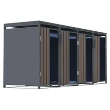 FM-SOLAR Mülltonnenbox 265 x 80 x 116 cm holzoptik