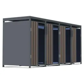 FM-SOLAR Mülltonnenbox 265 x 80 x 116 cm holzoptik