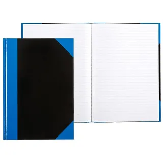 IDENA Kladde liniert, 96 Blatt, 70g/m2 schwarz/blau DIN A5,
