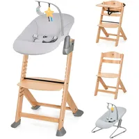 Kinderkraft Kombihochstuhl »Set: Kinderstuhl ENOCK + Babywippe CALMEE GREY«,...