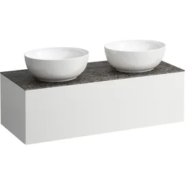 Laufen ILBAGNOALESSI Schubladenelement, 1 Hahnloch, Steinplatte Marrone Naturale, Ausschnitt rechts/links, 120x50x37cm, 1 Schublade, H4323180979901, Farbe: Specialcolor