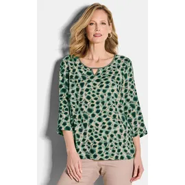GOLDNER Elegante Viskosebluse mit Leo-Muster graugrün 44