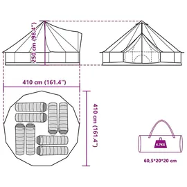 vidaXL Tipi Familienzelt 8 Personen Grün