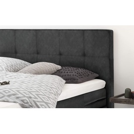 Hasena Boxspringbett 140-180 cm Dunkelgrau, Liegefläche:160 x 200 cm, Topper:Agrea-Topper - Dunkelgrau