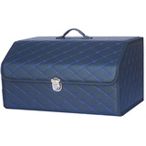 Zusammenklappbarer Leder Auto Kofferraumtaschen Taschen Kofferraumtasche für Jaguar XJ XJL XK E-PACE XEL XK XK8 XKR XE XF XJ Kofferraum-Organizer Autozubehör,B-XL-Black and Blue line