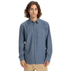 Langarmhemd QUIKSILVER "Yosemite Chambrayls", Herren, Gr. M, US-Größen, blau (schwarz navy), 100% Baumwolle, Langarm, Hemden
