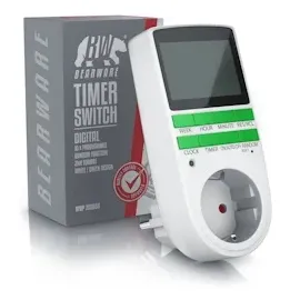 Bearware - Zeitschaltuhr digital - 2,1 LCD-Display 5,3 cm - 3680W - Digital-Zeitschaltuhr mit 10 konfigurierbaren Programmen - Back-Up Reserve-Akku