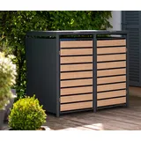 Westmann Mülltonnenbox für 2 Tonnen 2 x 240 l 132 x 80 x 116 cm anthrazit/holzoptik
