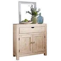 Massivmoebel24 Kommode Akazie 90x40x95 white stone getüncht NATURE WHITE