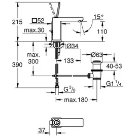 Grohe Eurocube Joy M-Size Einhandmischer chrom 23657000