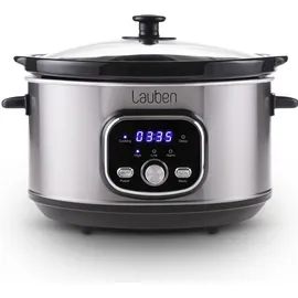 Lauben Slow Cooker 3500SB, Premium-Keramiktopf, 3,5 l, geringer Verbrauch, zwei Temperaturstufen, Timer, Kochbuch, inbegriffen