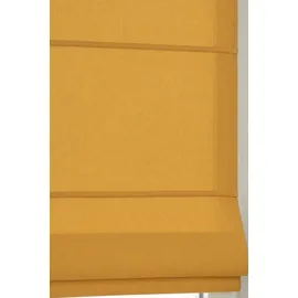 Kutti Raffrollo Duck in 6 Farben, mit Hakenaufhängung, ohne Bohren, freihängend, modernes Ösen-Design, 100% Baumwolle, blickdicht gelb 45 cm x 140 cm