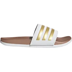 adidas Comfort adilette Badelatschen Damen H03618 - cloud white/cloud white/matte gold 39