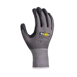 teXXor Nylon-Strickhandschuhe „black touch®`, Grau/Schwarz