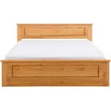 Home Affaire Massivholzbett »Madrid, Landhausstil, hohe Belastbarkeit", (Breite/Belastbarkeit 180cm/220 KG, 160cm/200 KG, 90cm/=120 KG), aus FSC®-zertifizierter Kiefer, INKLUSIVE Rollrost, Kassettenoptik