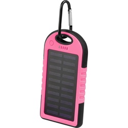 Setty Powerbank with Solar Cell Charging 5000 mAh – Pink, Powerbank