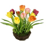 Flair Flower Gesteck Tulpe Kunstblumen Deko Blumen Frühjahrsdekoration Mittelstück Künstliche Pflanze Ostern Osterdeko Floristik Arrangement Blüten Hochzeit Tischdeko Zimmerpflanze Floristik