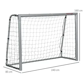 sportnow Fußballtor Grau 240 x 85 x 160 cm