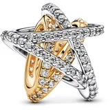 Pandora 763590C01 Charm Funkelnd Überkreuzter Stern Zweifarbig