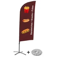 Showdown Displays Beachflag Alu Wind Komplett-Set Snacks Englisch Kreuzständer