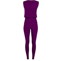 Winshape Damen Functional Comfort Jumpsuit JS102LSC, Comfort Style, Fitness Freizeit Yoga Pilates, Dark-Plum