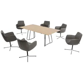 K+W Komfort & Wohnen Pego Leder Grau