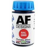 Alex Flittner Designs Lackstift RAL 3000 FEUERROT seidenmatt 50ml Holz Metall Möbel Bad Retuschierlack Reparaturlack