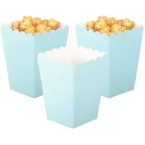 Ainmto 24 Stück Hellblau Popcorn Boxen,Popcorn Kästen,Popcorn Tüten,Mini Papier Popcorn Behälter für Filmabend-Party