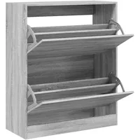 VidaXL Schuhschrank Grau Sonoma 80x34x96,5 cm Holzwerkstoff