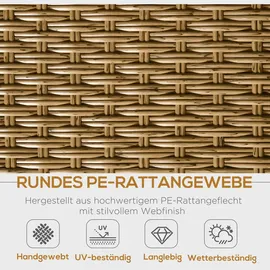 Outsunny Polyrattan Gartenmöbel Set 5-teiliges mit Sofa Kissen