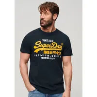 Superdry Print-Shirt »SD-VL DUO TEE«, Mit Cracked Print blau