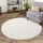 Carpet City FOCUS627 Hochflorteppich Ø 200 cm Beige
