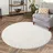 Carpet City FOCUS627 Hochflorteppich Ø 200 cm Beige