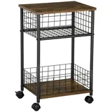 Homcom Küchenwagen Spanplatte Rustikal-Braun 40 x 30 x 62 cm